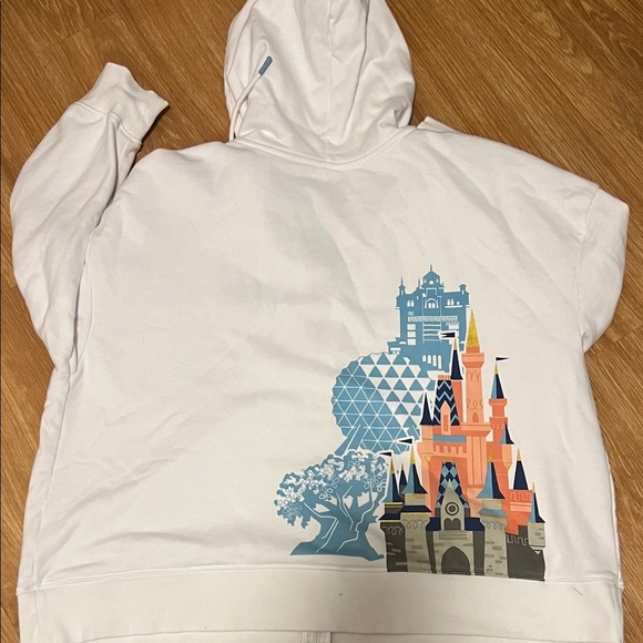 Disney White Hoodie with Blue Accents full zip like new 2XL - Picture 6 of 7